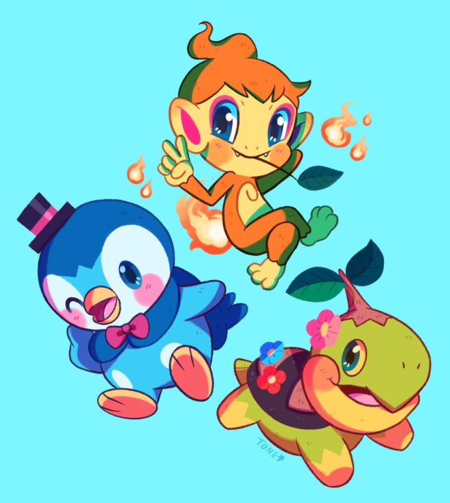 bird, blue_background, blue_eyes, chimchar, closed_mouth, commentary, creature, english_commentary