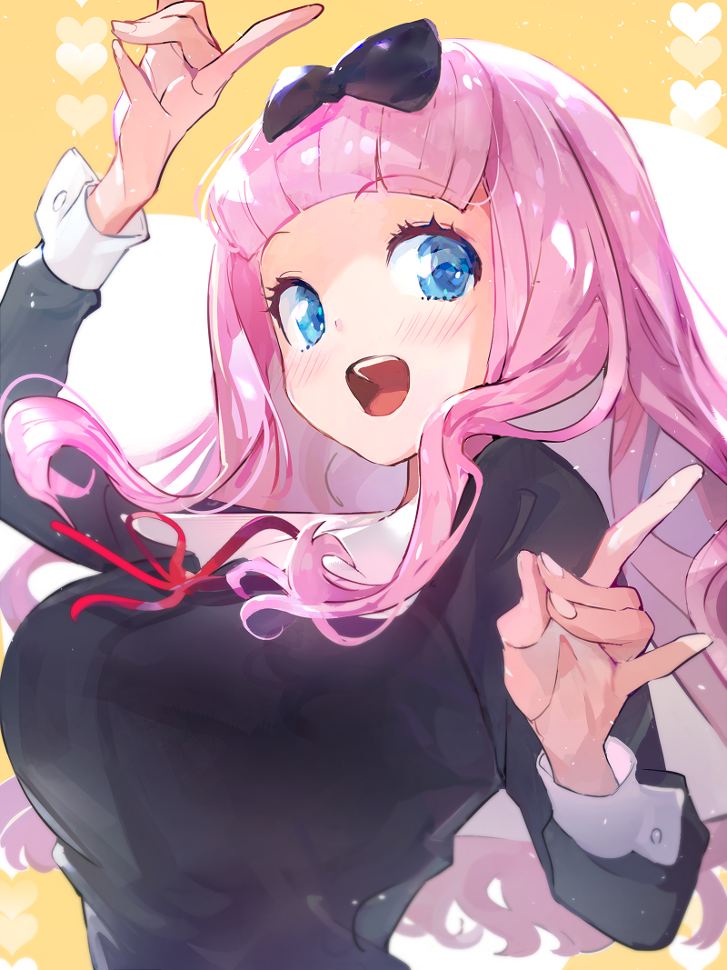 1girl, a2ki, bangs, black_bow, black_dress, blue_eyes, blunt_bangs, blush