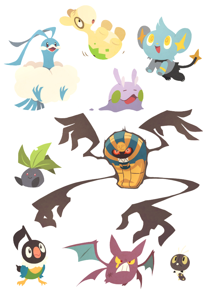 altaria, bird, black_eyes, chatot, closed_mouth, cofagrigus, creature, crobat
