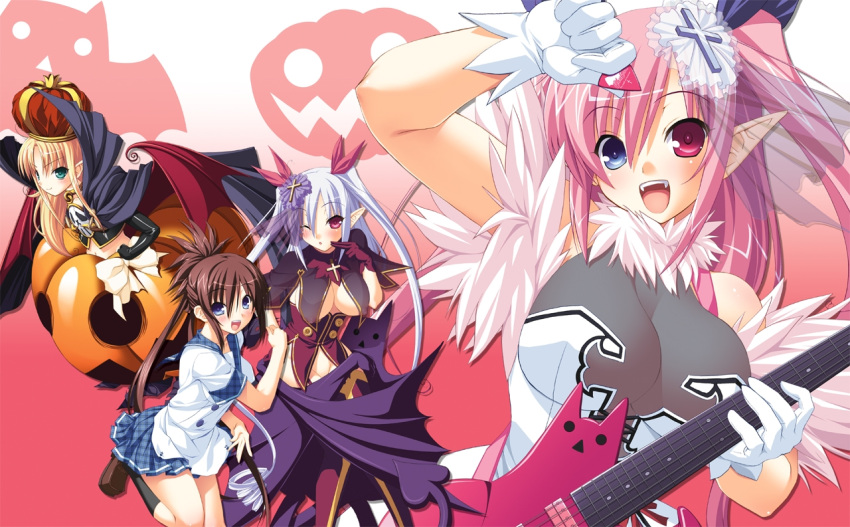 blonde_hair, blue_eyes, blush, breasts, brown_hair, chu_chu_idol, chu_x_chu, chu_x_chu_idol