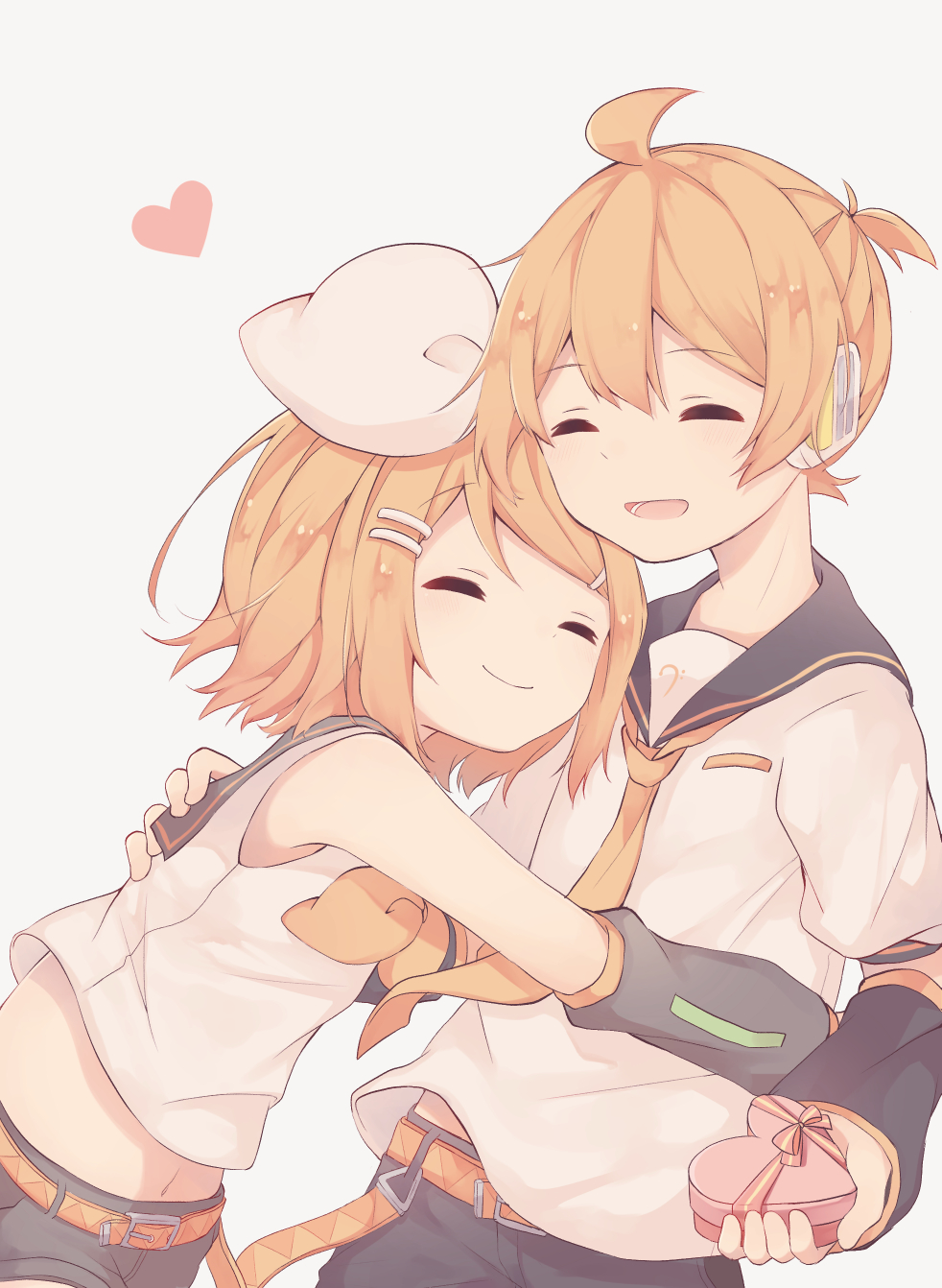 1boy, 1girl, ahoge, arms_around_waist, bangs, bare_shoulders, bass_clef, belt