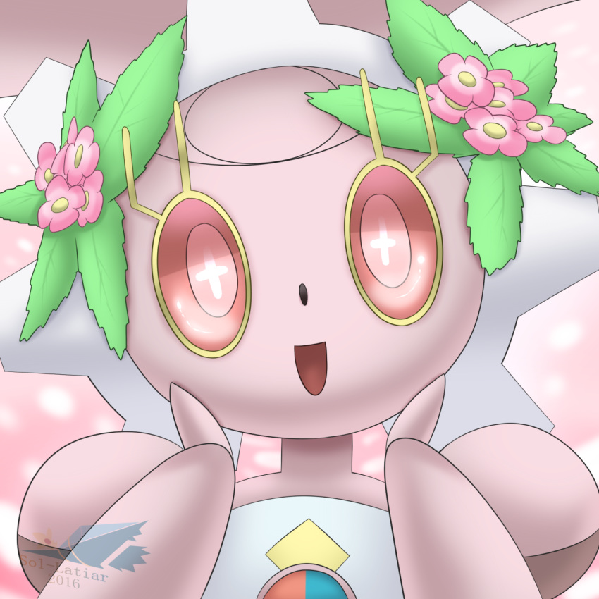 2016, :d, commentary, creature, english_commentary, face, flower, gen_7_pokemon