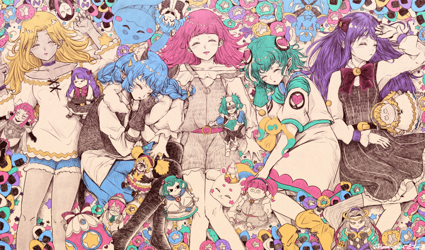 5girls, ^_^, ^o^, absurdres, ai_(precure), amamiya_erena, animal_ears, antennae
