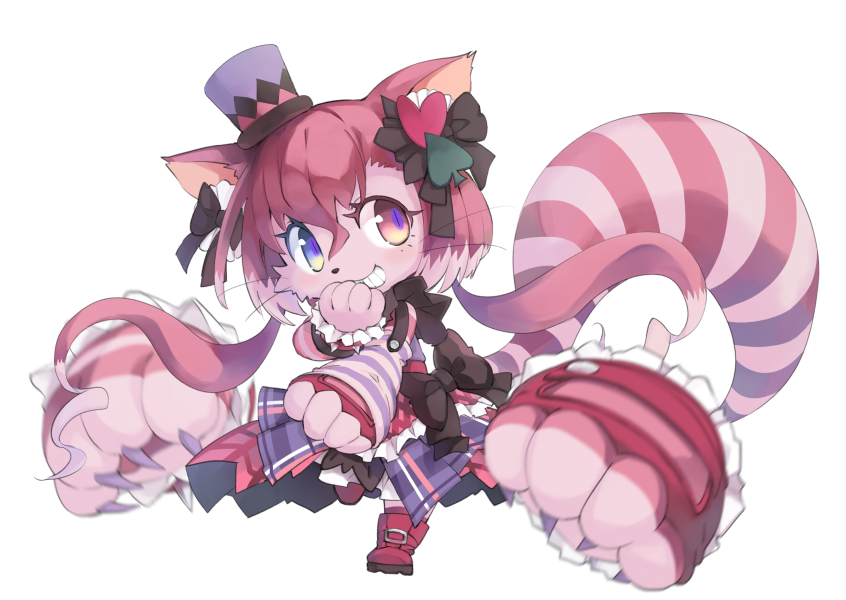 1girl, animal_ears, black_bow, bow, cat, cat_busters, cat_ears, cat_girl