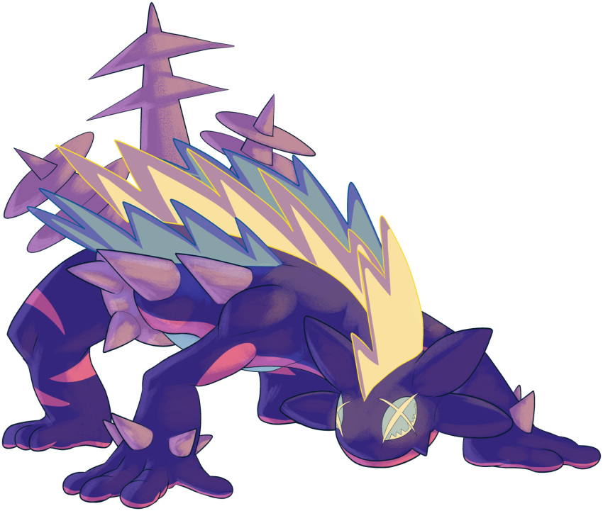 commentary, creature, doctornuclear, english_commentary, full_body, gen_8_pokemon, gigantamax, gigantamax_toxtricity, highres, no_humans, pokemon, pokemon_(creature), solo, toxtricity, transparent_background