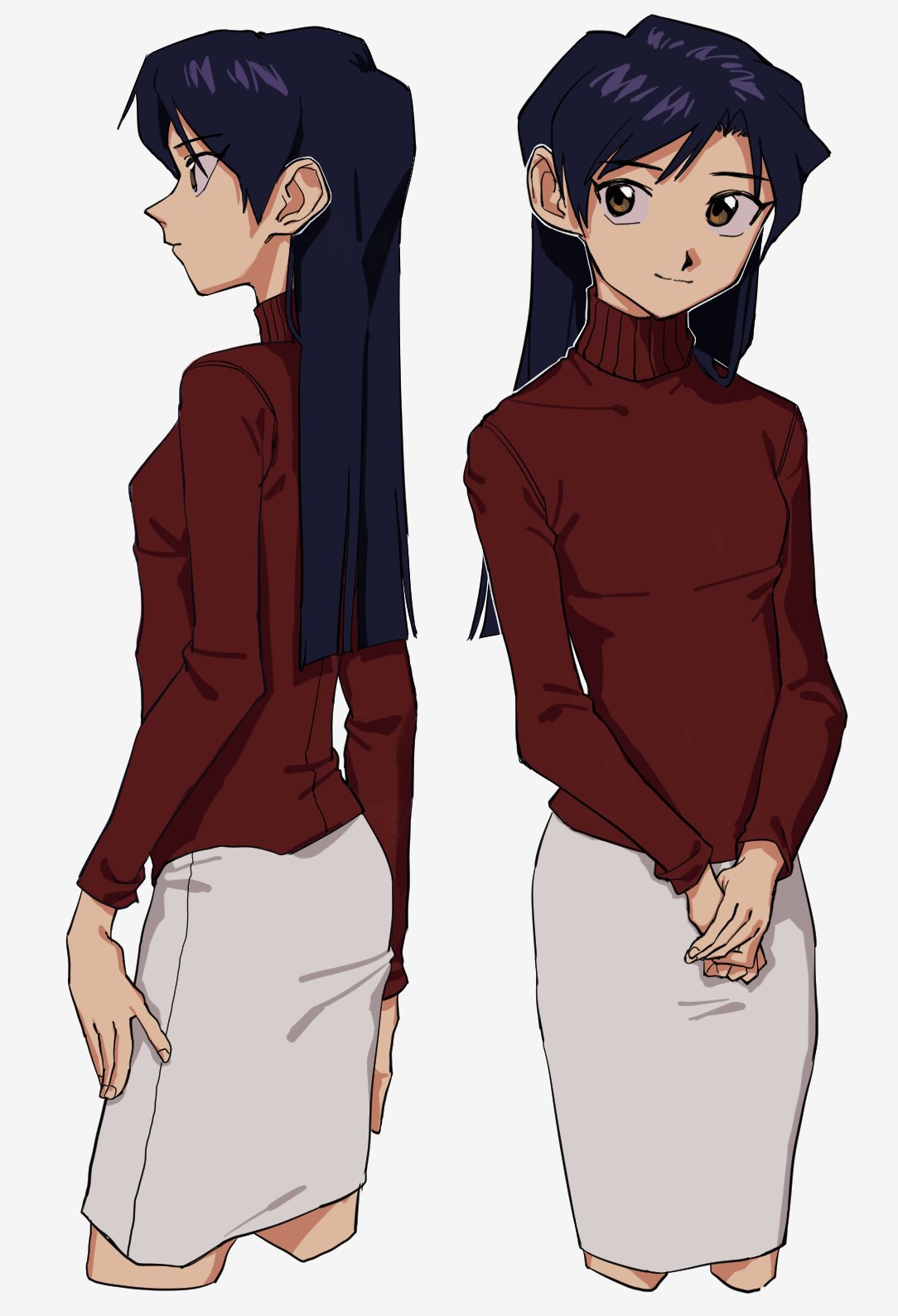 1girl, blue_hair, brown_eyes, commentary, cropped_legs, highres, idolmaster, idolmaster_(classic)