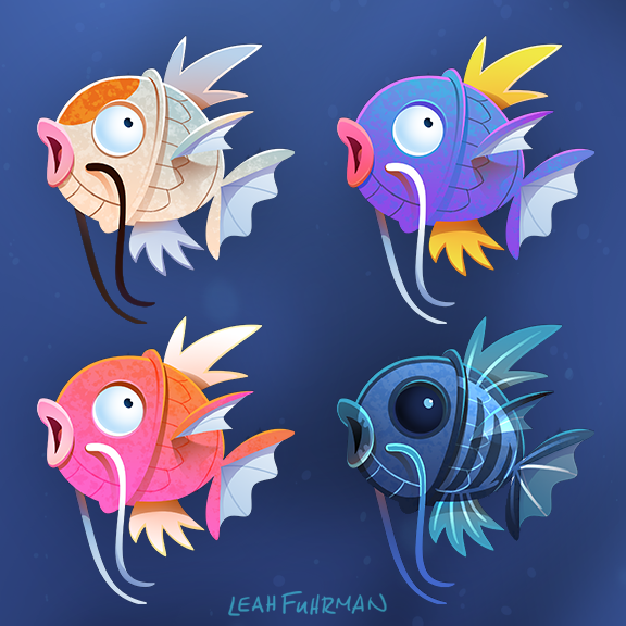 commentary, creature, english_commentary, fish, fish_focus, full_body, gen_1_pokemon, leah_fuhrman