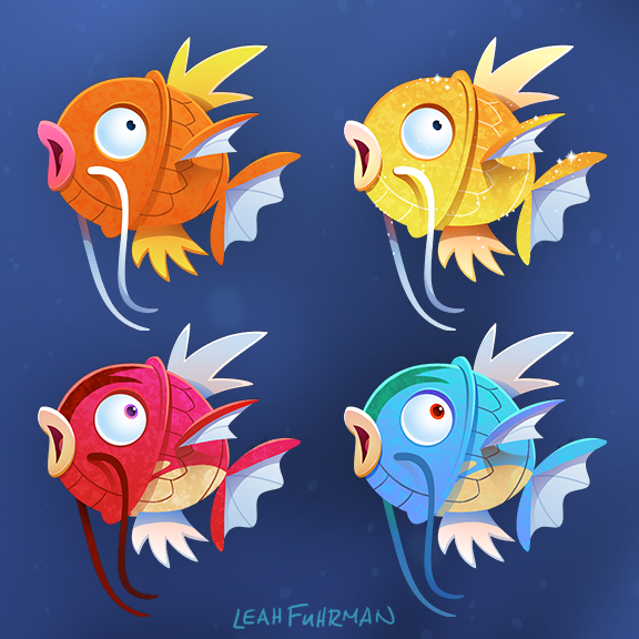 alternate_color, commentary, creature, english_commentary, fish, fish_focus, full_body, gen_1_pokemon