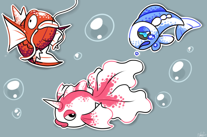 aquazeem, bubble, commentary, creature, english_commentary, fish, fish_focus, full_body