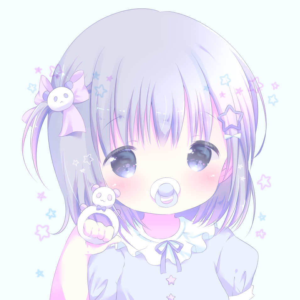 1girl, bangs, blue_background, blue_bow, blue_dress, blue_eyes, blue_hair, blush