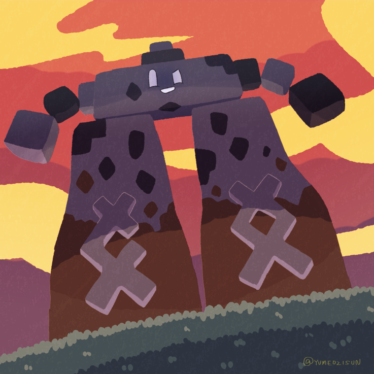 commentary_request, creature, full_body, gen_8_pokemon, looking_at_viewer, no_humans, outdoors, ozziemochi