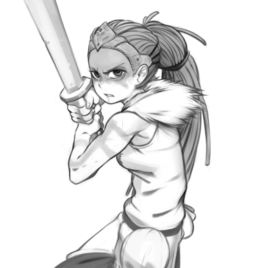 1girl, bags_under_eyes, blood, blood_from_mouth, bodypaint, celtic, facepaint, fighting_stance