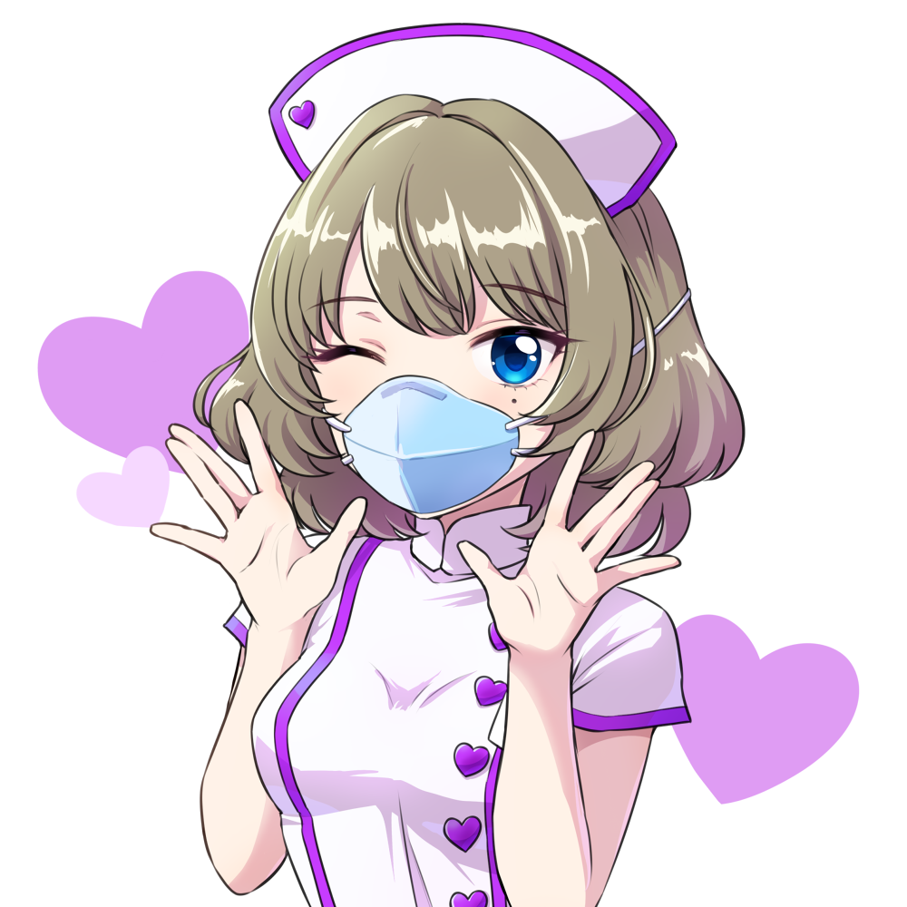 1girl, blue_eyes, bob_cut, breasts, brown_hair, circuit58, commission, eyebrows_visible_through_hair