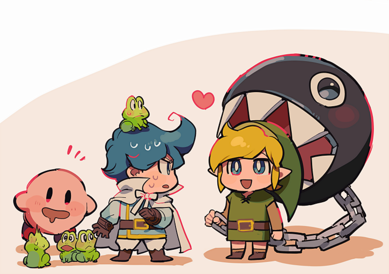 2boys, animal, animal_on_head, aoki_(fumomo), belt, belt_buckle, blonde_hair, blue_eyes