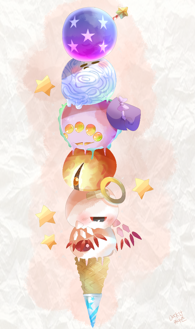 bandaid, dark_mind, drawcia, drawcia_soul, dripping, halo, hat, ice_cream_cone