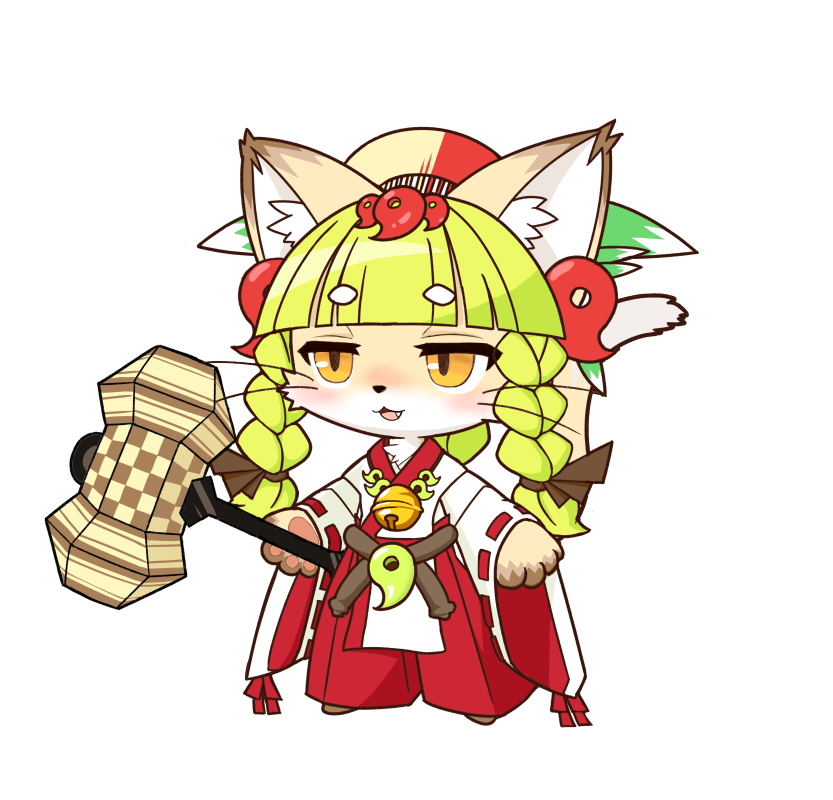 1girl, animal_ear_fluff, cat, cat_busters, cat_girl, cat_tail, commentary_request, fang