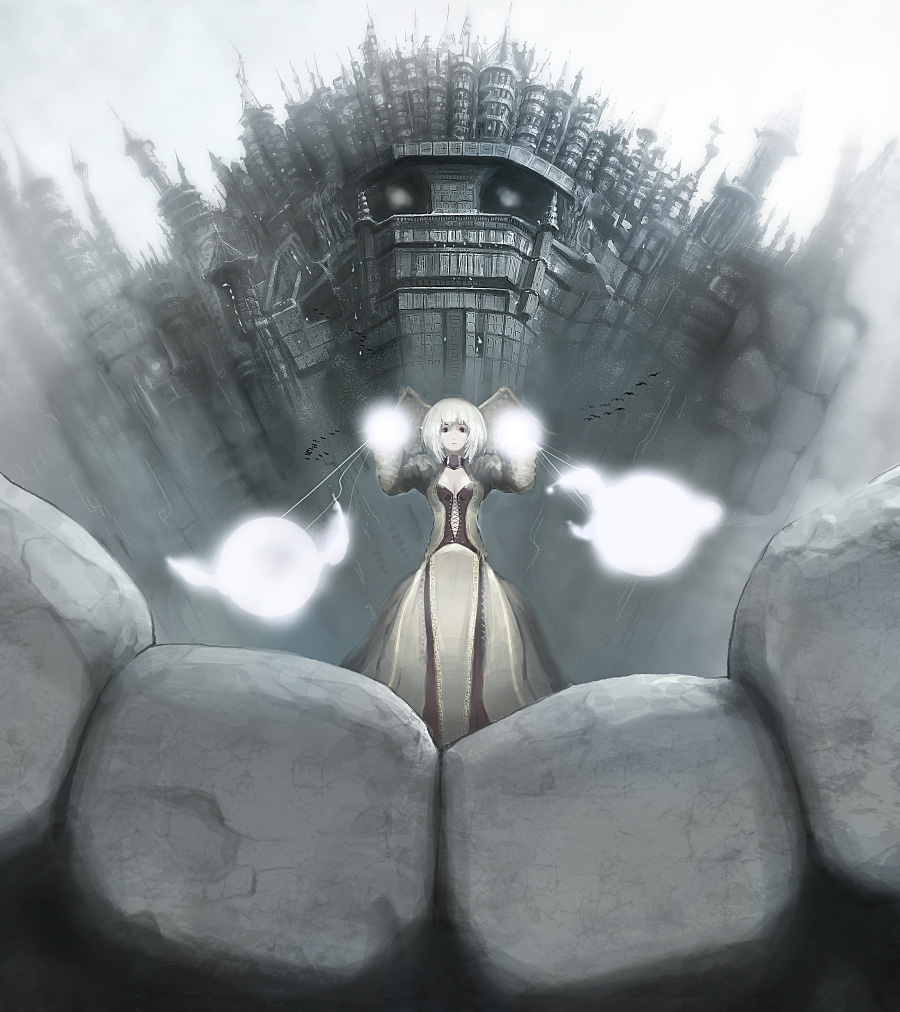 dress, fantasy, lifemeat, magic, pixiv, pixiv_fantasia, pixiv_fantasia_1, scenery