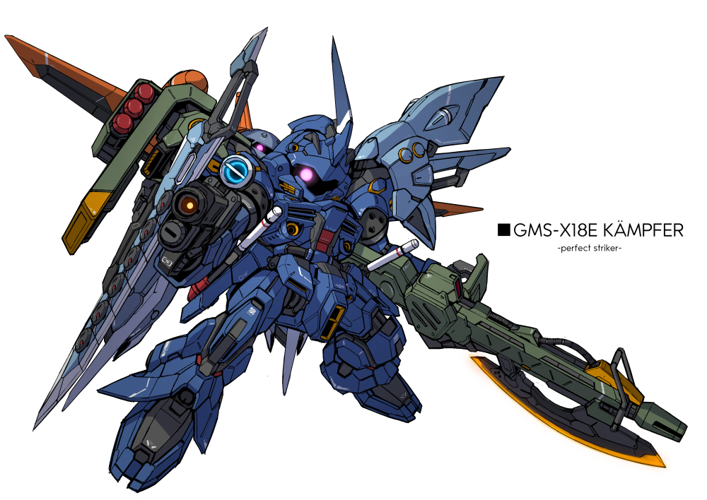axe, chibi, crossover, gun, gundam, gundam_0080, gundam_seed, kampfer_(mobile_suit)