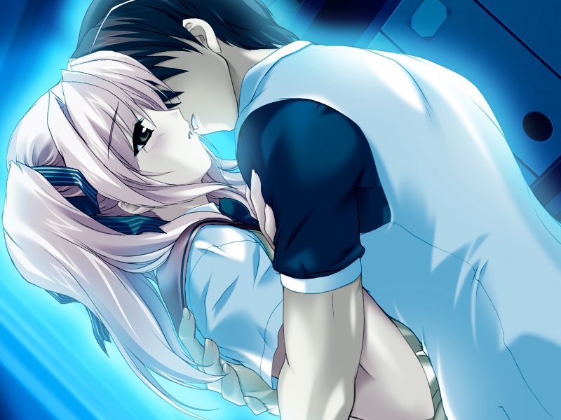 1boy, 1girl, 800x600, blue, choukou_sennin_haruka, couple, dutch_angle, game_cg
