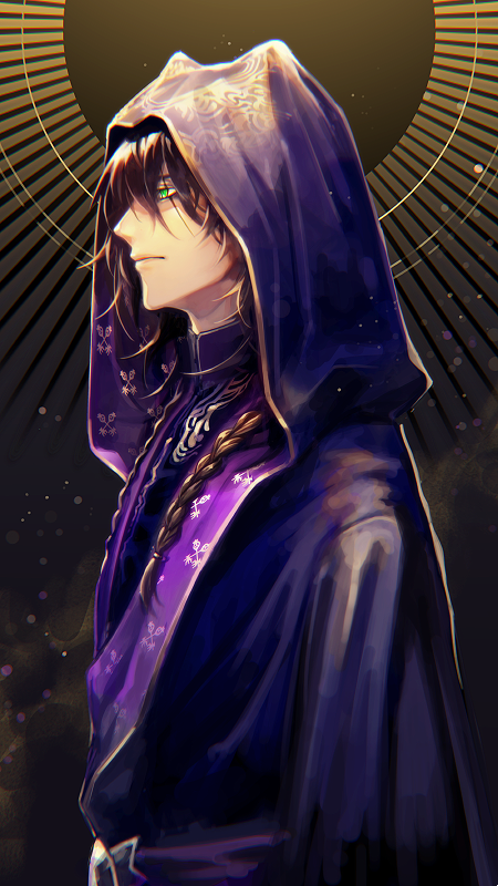 1boy, animal_ears, bangs, braid, brown_hair, closed_mouth, from_side, frown