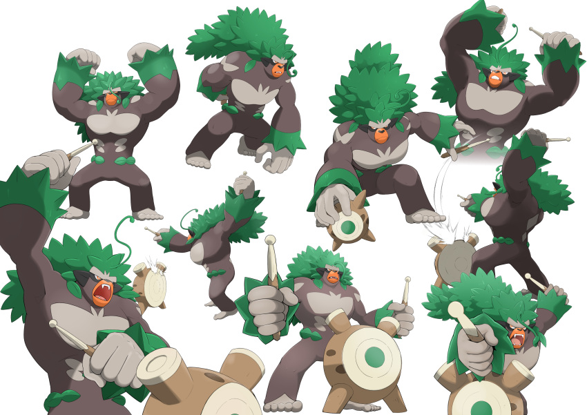 absurdres, commentary_request, creature, drumsticks, fangs, frown, full_body, gen_8_pokemon