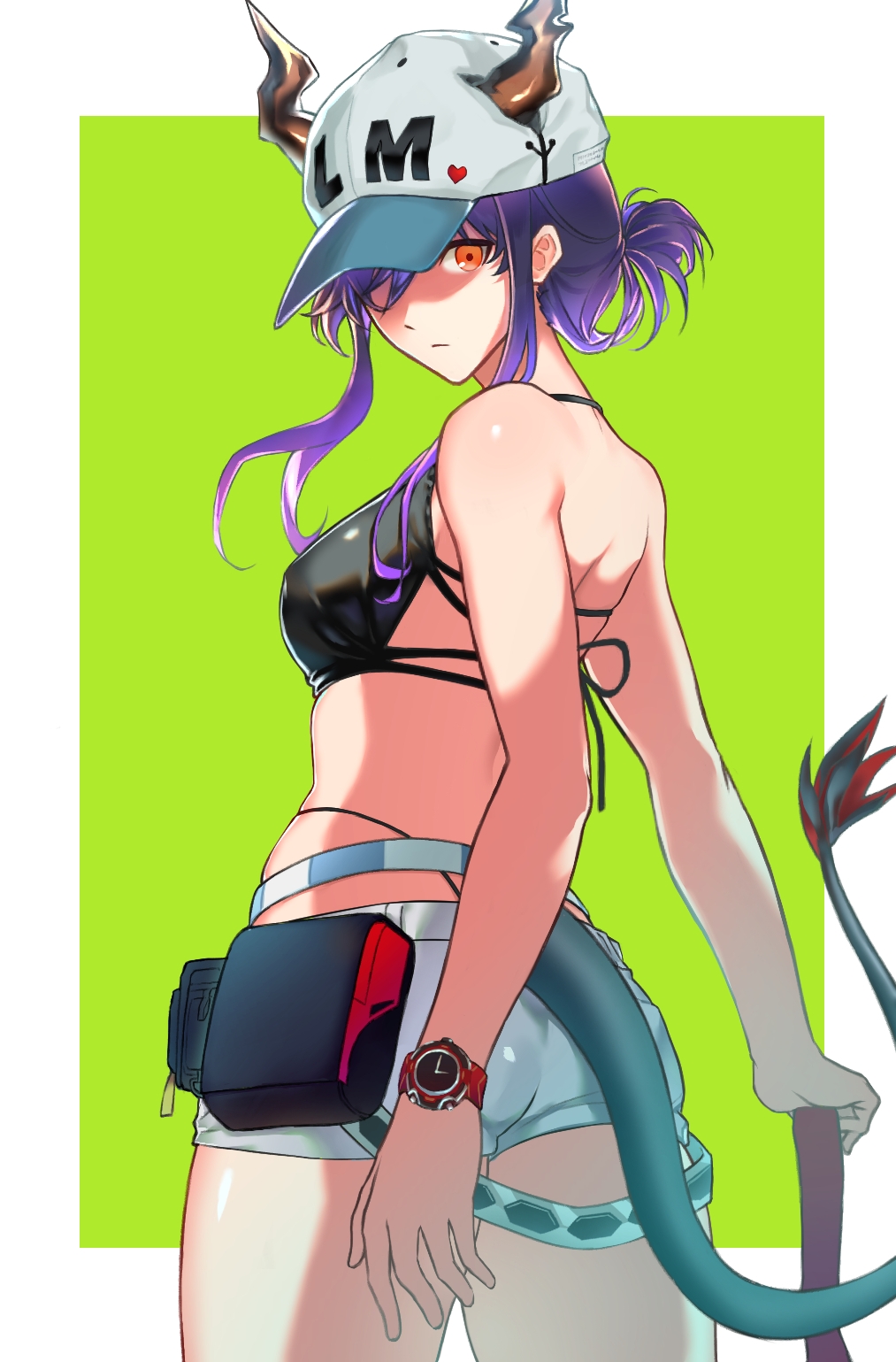 1girl, @shuntarou, alternate_hairstyle, arknights, ass, bangs, bare_arms, bare_shoulders