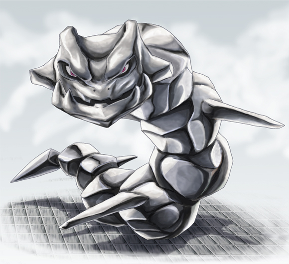 commentary_request, creature, full_body, gen_2_pokemon, kurii_chasuke, letterboxed, looking_at_viewer, no_humans