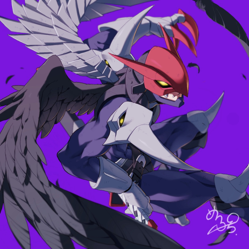 1boy, belt, black_belt, black_wings, bodysuit, claws, closed_mouth, cowboy_shot