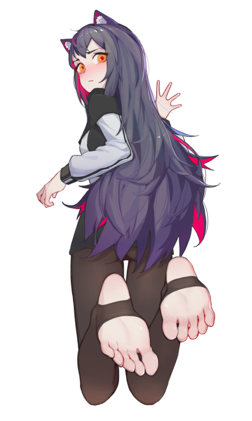 1girl, absurdres, animal_ear_fluff, animal_ears, arknights, ass, back, black_capelet