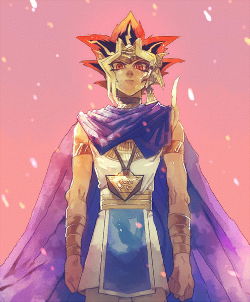 atem, cape, jewelry, male, mutou_yugi, mutou_yuugi, pendant, solo