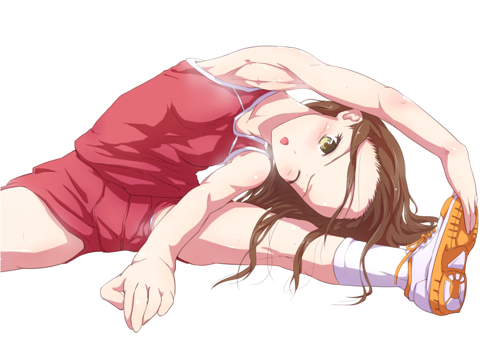 1girl, armpits, blush, brown_hair, open_mouth, original, rei_oe, shoes