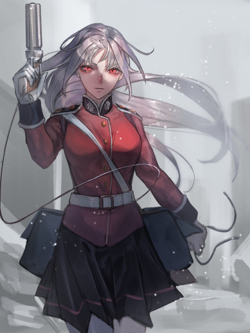 1girl, bag, belt, fate/grand_order, fate_(series), florence_nightingale_(fate/grand_order), gun, hair_down