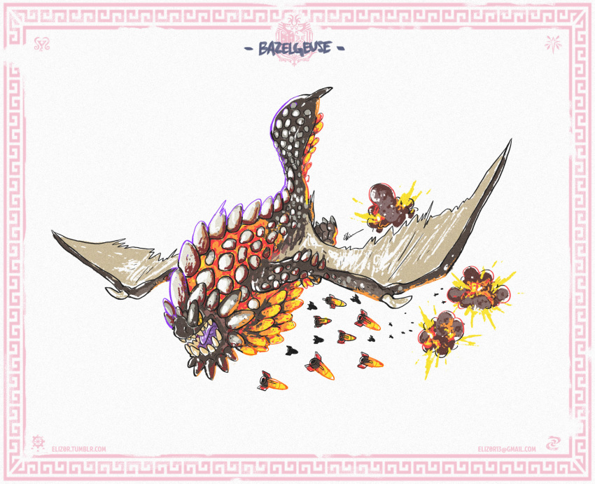 background_base, colorful, dragon, eliz0r, explosion, explosive, flying, full_body