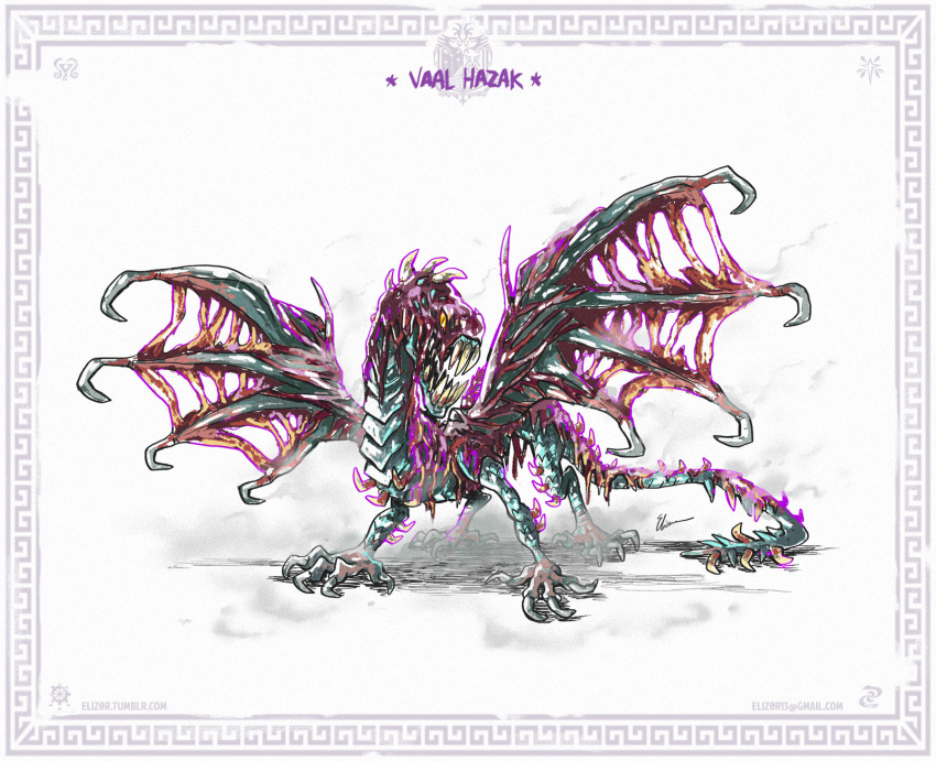 adventure, ancient_dragon, background_base, colorful, dragon, eliz0r, full_body, highres