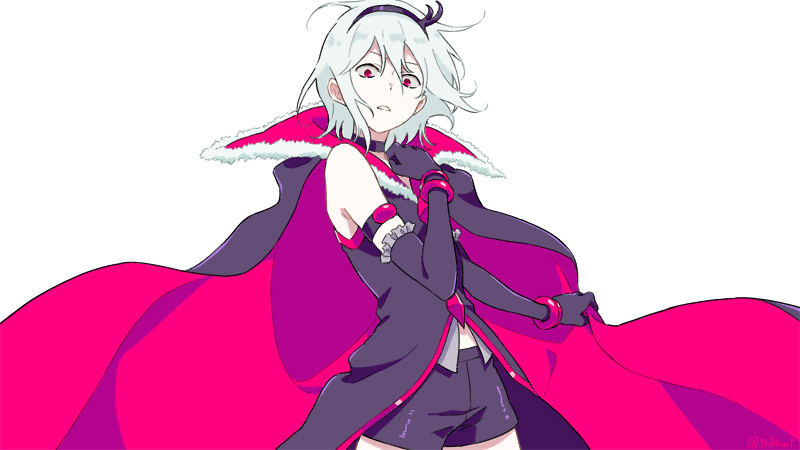 1boy, accelerator, black_choker, black_gloves, black_shorts, choker, cosplay, crossdressinging