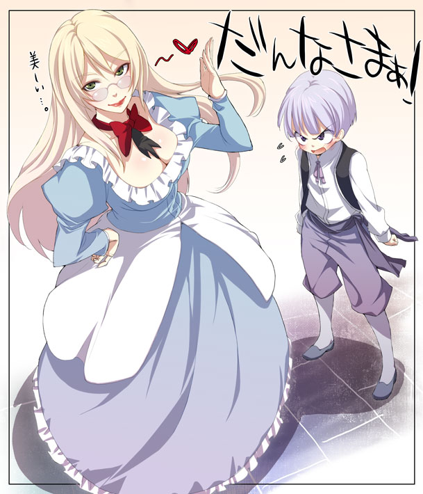 <3, bow, breasts, buriki, cleavage, coopa, dress, druaga_no_tou