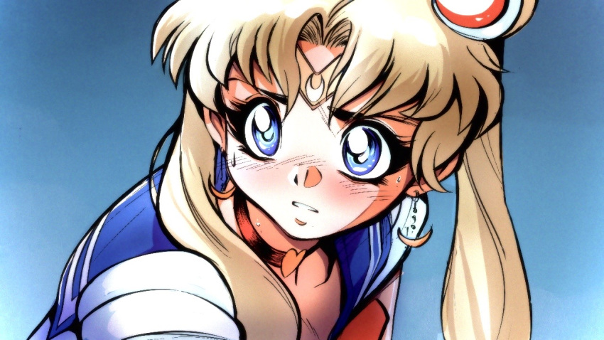 1girl, bishoujo_senshi_sailor_moon, blue_background, blue_eyes, blue_sailor_collar, blush, choker, commentary