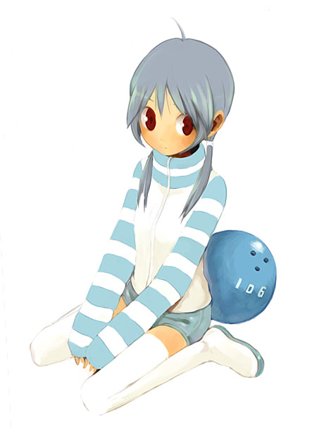 ball, boots, bowling_ball, keisuke, red_eyes, thigh-highs, thigh_boots, thighhighs