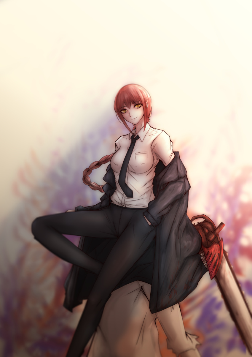 1boy, 1girl, absurdres, biting, biting_clothes, black_pants, breasts, business_suit