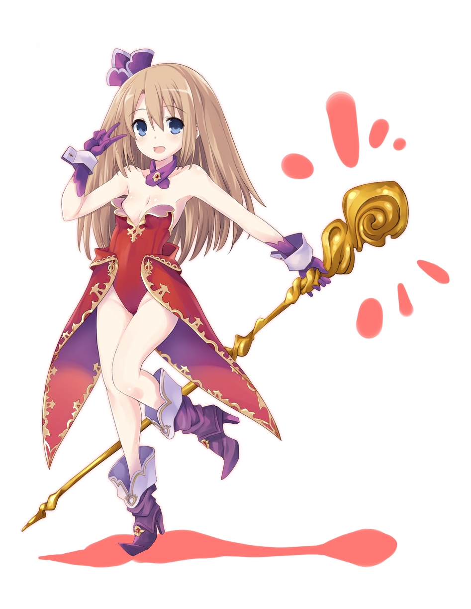 1girl, angela_(seiken_densetsu_3), angela_(seiken_densetsu_3)_(cosplay), bare_shoulders, blue_eyes, blush, breasts, brown_hair