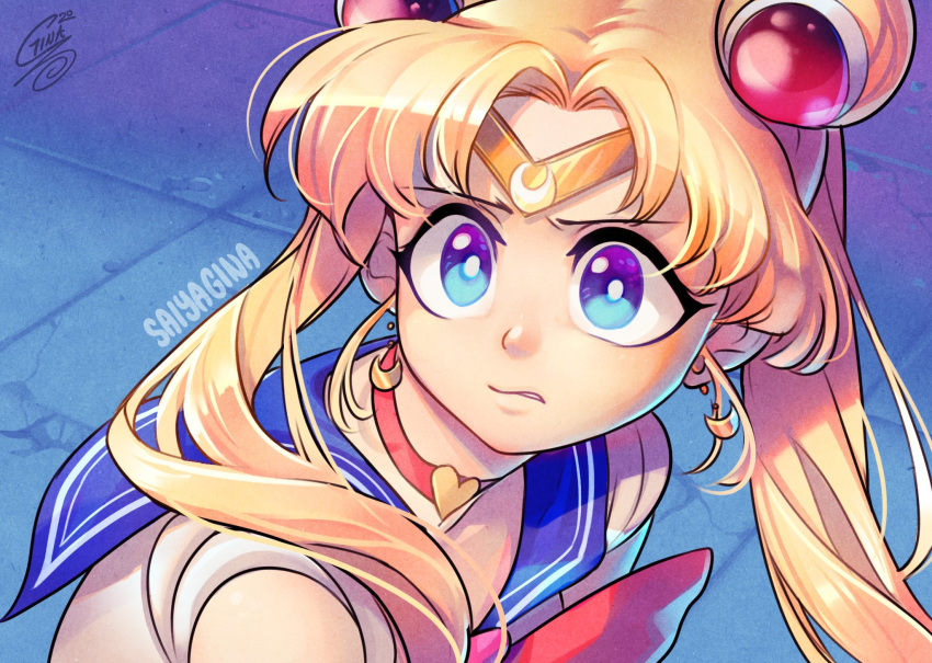 bangs, bishoujo_senshi_sailor_moon, blue_sailor_collar, choker, circlet, crescent, crescent_earrings, derivative_work