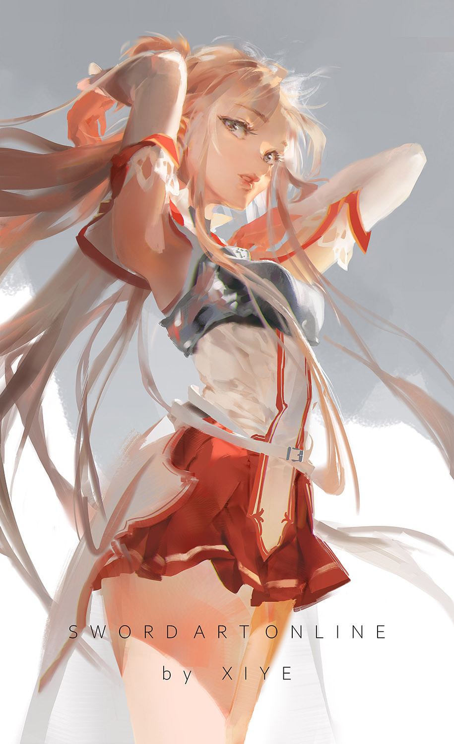 1girl, asuna_(sao), belt, belt_buckle, blonde_hair, buckle, clothing_request, copyright_request