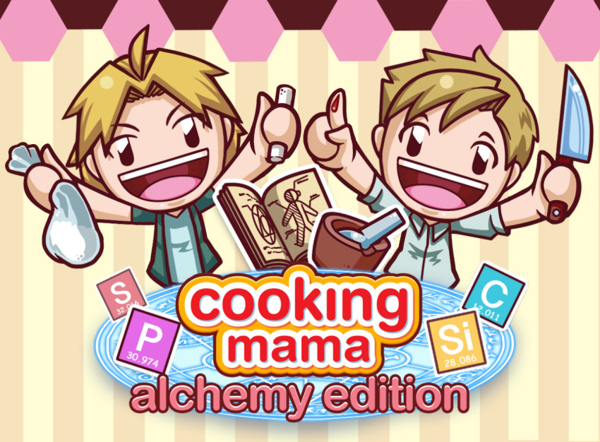 2boys, alphonse_elric, blonde_hair, blood, book, brothers, chalk, cooking_mama