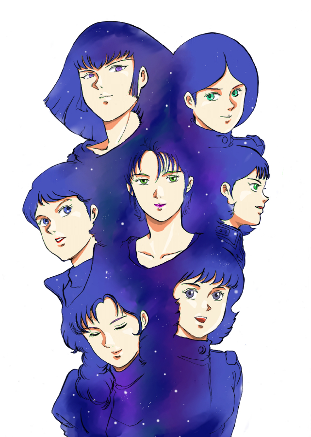 big_hair, breasts, character_request, closed_mouth, emma_sheen, fa_yuiry, green_eyes, gundam