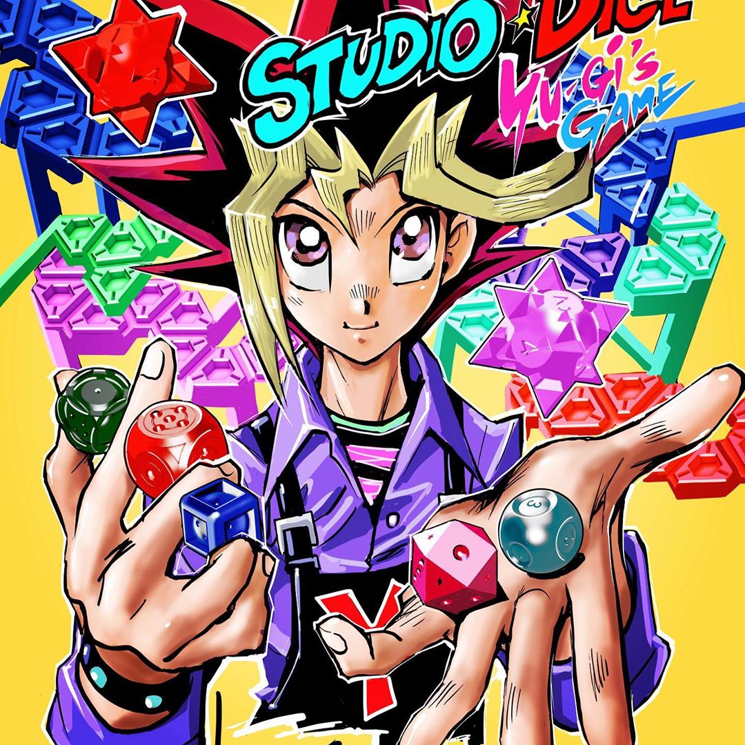 1boy, apron, blonde_hair, bracelet, collared_shirt, commentary_request, cropped, dice