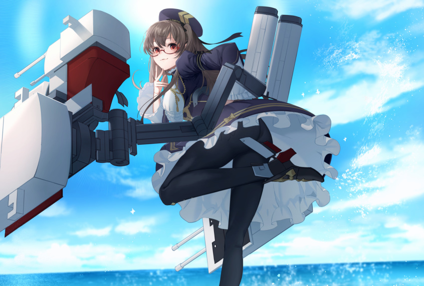 1girl, :3, ahoge, aiguillette, arm_ribbon, ass, azur_lane, bangs