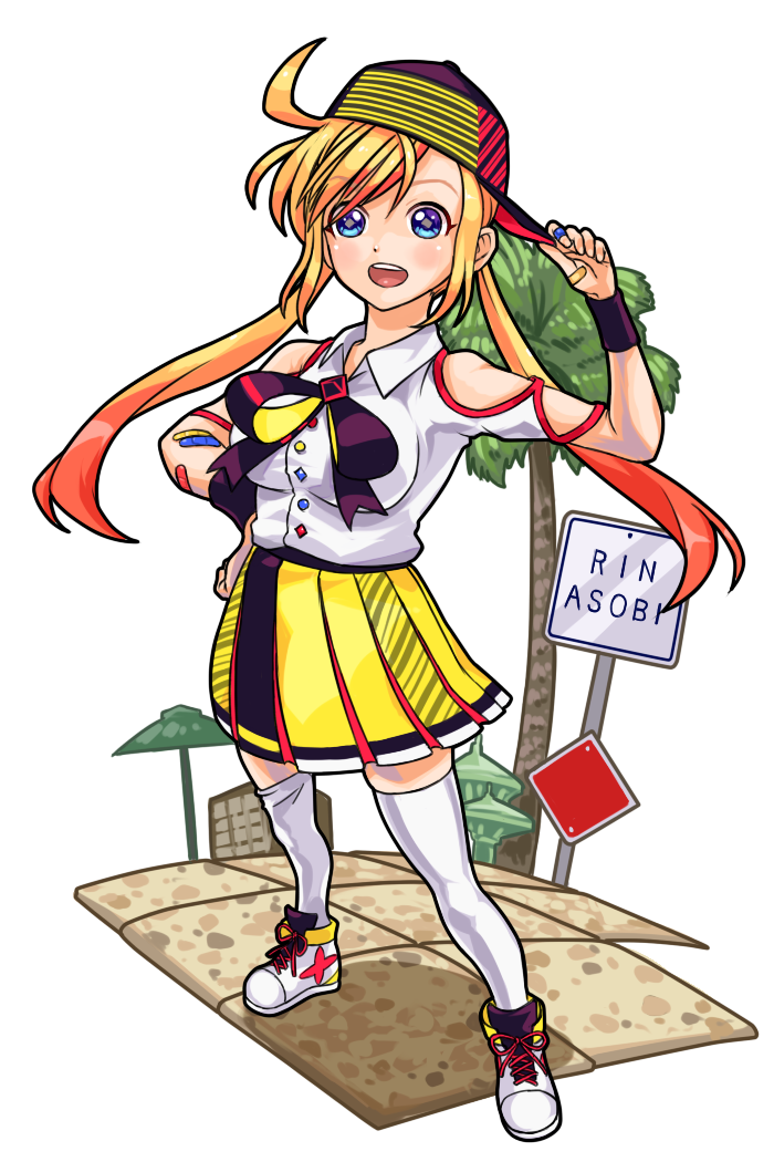 beach_umbrella, blue_eyes, bow, bowtie, breasts, building, buttons, character_name