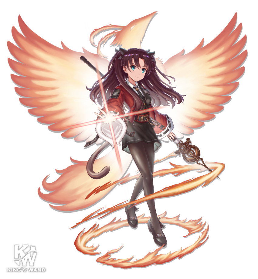 1girl, absurdres, arknights, bangs, black_bow, black_footwear, black_legwear, black_skirt