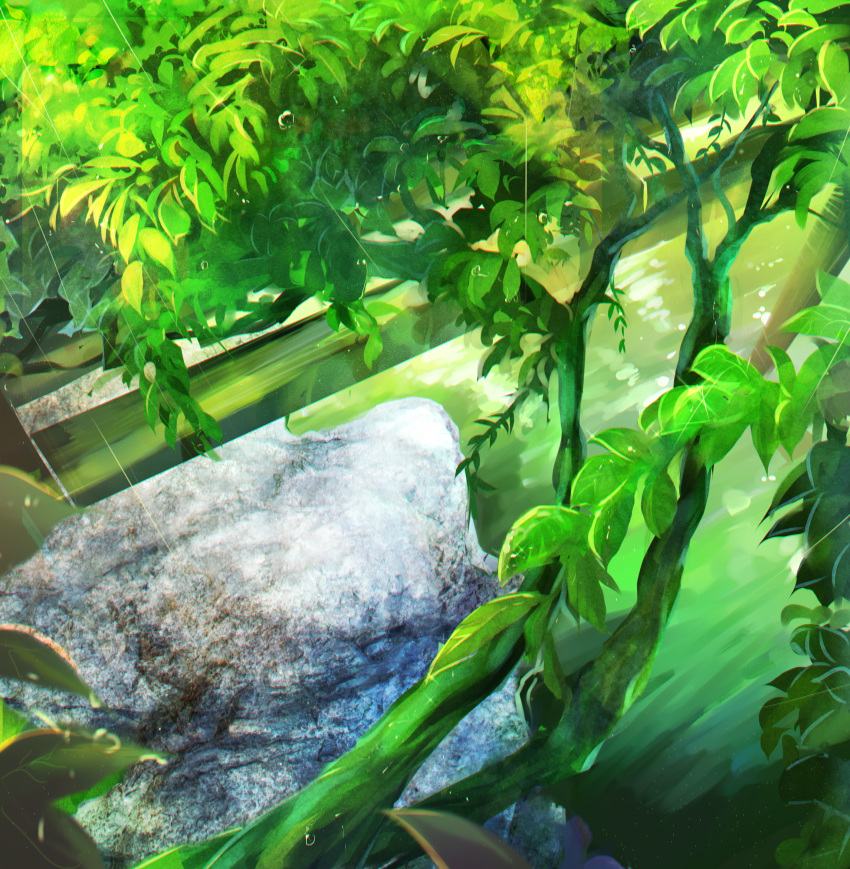 commentary, highres, kotonoha_no_niwa, leaf, matsunaga777, nature, no_humans, outdoors
