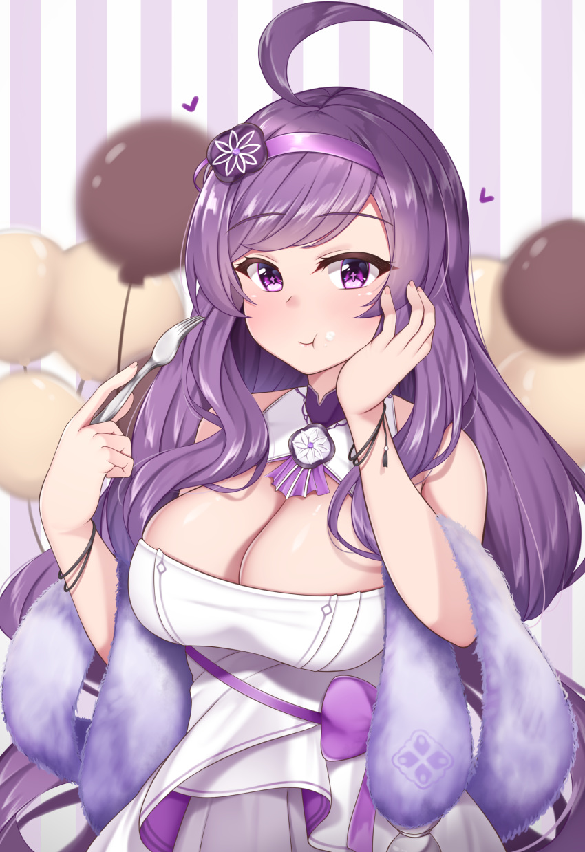 1girl, absurdres, ahoge, azur_lane, balloon, bangs, bare_shoulders, breasts